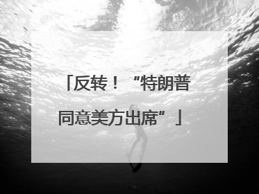 反转！“特朗普同意美方出席”