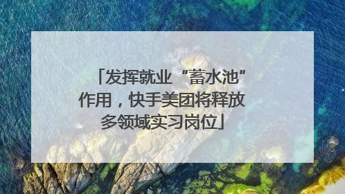发挥就业“蓄水池”作用，快手美团将释放多领域实习岗位