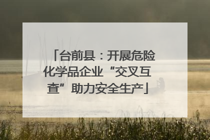 台前县：开展危险化学品企业“交叉互查”助力安全生产