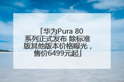 华为Pura 80系列正式发布 除标准版其他版本价格曝光，售价6499元起