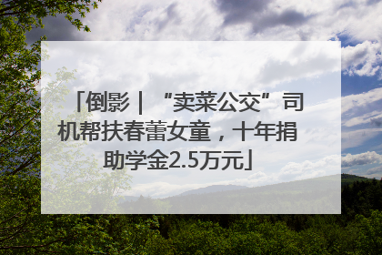 倒影｜“卖菜公交”司机帮扶春蕾女童，十年捐助学金2.5万元