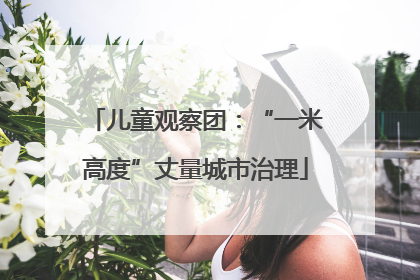 儿童观察团：“一米高度”丈量城市治理