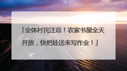 全体村民注意！农家书屋全天开放，快把娃送来写作业！