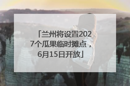 兰州将设置2027个瓜果临时摊点，6月15日开放