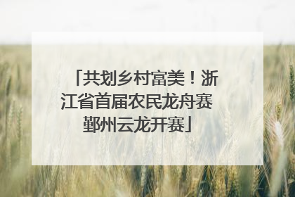 共划乡村富美！浙江省首届农民龙舟赛鄞州云龙开赛