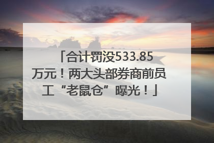 合计罚没533.85万元！两大头部券商前员工“老鼠仓”曝光！