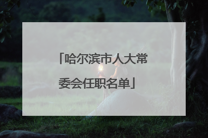 哈尔滨市人大常委会任职名单
