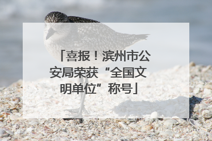 喜报！滨州市公安局荣获“全国文明单位”称号