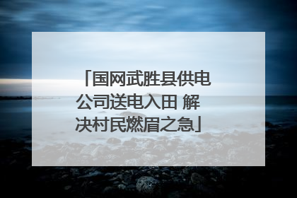 国网武胜县供电公司送电入田 解决村民燃眉之急