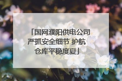 国网濮阳供电公司严抓安全细节 护航仓库平稳度夏