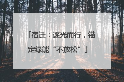 宿迁：逐光而行，锚定绿能“不放松”