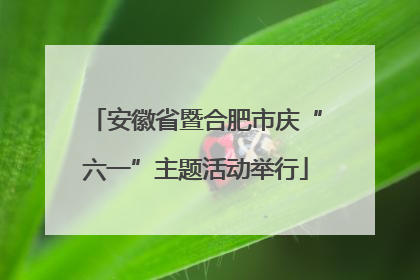 安徽省暨合肥市庆“六一”主题活动举行