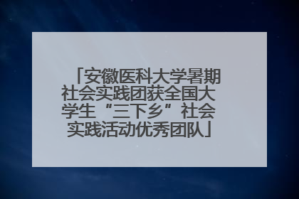 安徽医科大学暑期社会实践团获全国大学生“三下乡”社会实践活动优秀团队