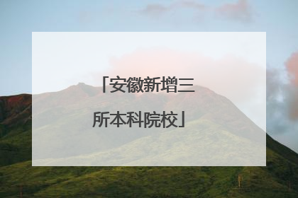 安徽新增三所本科院校