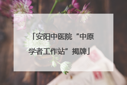 安阳中医院“中原学者工作站”揭牌