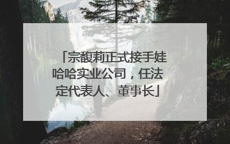 宗馥莉正式接手娃哈哈实业公司，任法定代表人、董事长