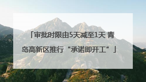 审批时限由5天减至1天 青岛高新区推行“承诺即开工”