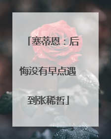 塞蒂恩：后悔没有早点遇到张稀哲