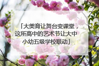 大美育让舞台变课堂，这所高中的艺术节让大中小幼五级学校联动
