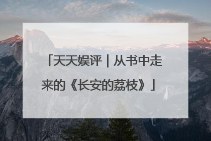 天天娱评｜从书中走来的《长安的荔枝》