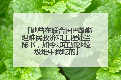 她曾在联合国巴勒斯坦难民救济和工程处当秘书，如今却在加沙垃圾堆中找吃的