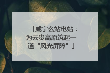 威宁么站电站：为云贵高原筑起一道“风光屏障”