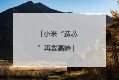 小米“造芯”再攀高峰