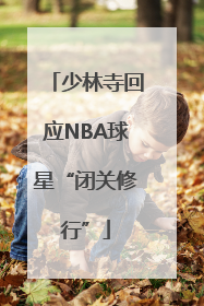 少林寺回应NBA球星“闭关修行”