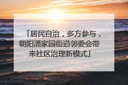 居民自治，多方参与，朝阳潘家园街道邻委会带来社区治理新模式