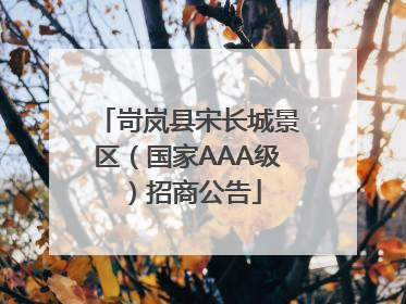 岢岚县宋长城景区（国家AAA级）招商公告