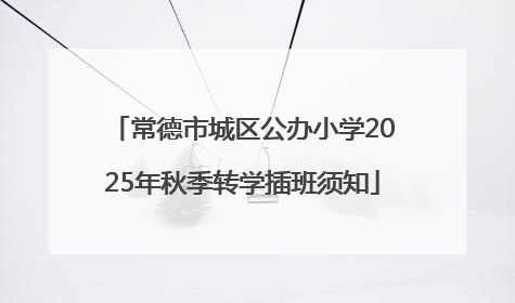 常德市城区公办小学2025年秋季转学插班须知