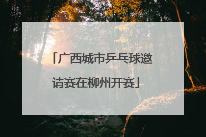 广西城市乒乓球邀请赛在柳州开赛