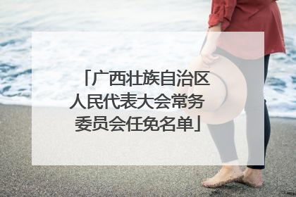 广西壮族自治区人民代表大会常务委员会任免名单