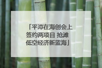 平潭在海创会上签约两项目 抢滩低空经济新蓝海