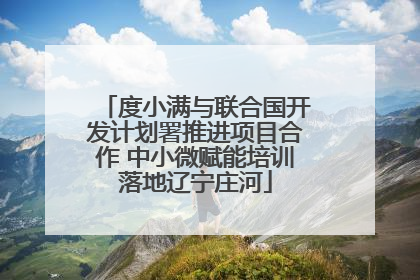 度小满与联合国开发计划署推进项目合作 中小微赋能培训落地辽宁庄河