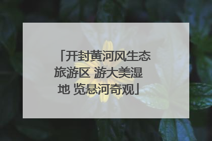 开封黄河风生态旅游区 游大美湿地 览悬河奇观