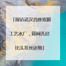 探访武汉首座双膜工艺水厂，筛网孔径比头发丝还细