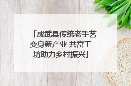 成武县传统老手艺变身新产业 共富工坊助力乡村振兴