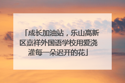 成长加油站，乐山高新区嘉祥外国语学校用爱浇灌每一朵迟开的花