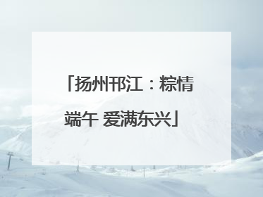 扬州邗江：粽情端午 爱满东兴