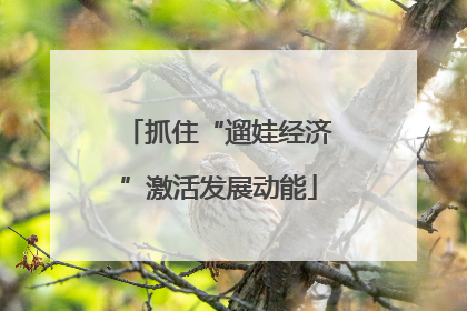抓住“遛娃经济”激活发展动能