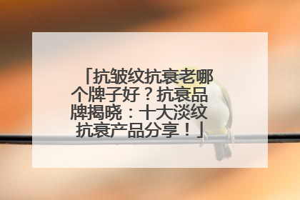 抗皱纹抗衰老哪个牌子好？抗衰品牌揭晓：十大淡纹抗衰产品分享！