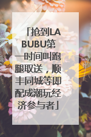 抢到LABUBU第一时间叫跑腿取送，顺丰同城等即配成潮玩经济参与者