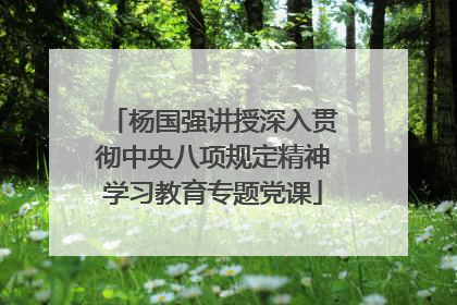 杨国强讲授深入贯彻中央八项规定精神学习教育专题党课
