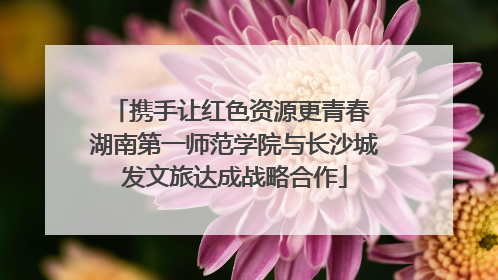 携手让红色资源更青春 湖南第一师范学院与长沙城发文旅达成战略合作