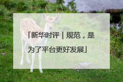 新华时评｜规范，是为了平台更好发展