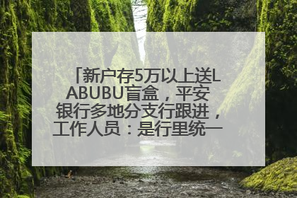 新户存5万以上送LABUBU盲盒，平安银行多地分支行跟进，工作人员：是行里统一的，进货渠道不清楚