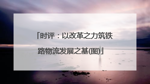 时评：以改革之力筑铁路物流发展之基(图)