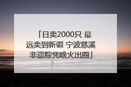 日卖2000只 最远卖到新疆 宁波慈溪非遗粽凭啥火出圈