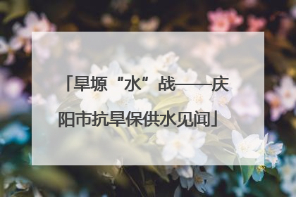 旱塬“水”战——庆阳市抗旱保供水见闻